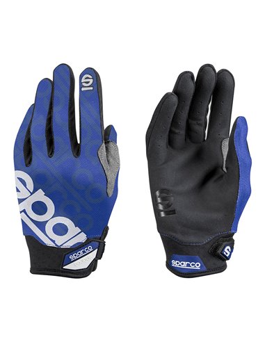 “Meca III Nraz” gloves, reinforced and elastic, with leather palm (Size L), ideal for professional mechanics blue color