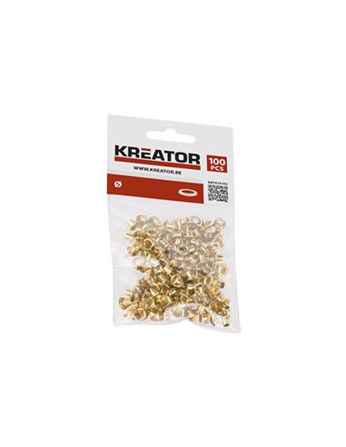 BOLSA 100 OJALES OJETES LATON 7mm KRT616105 KREATOR