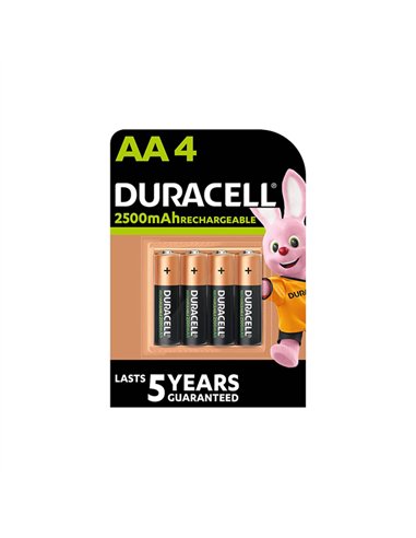 Blister 4 pilas lr06 aa recargables 2500mah duracell plus