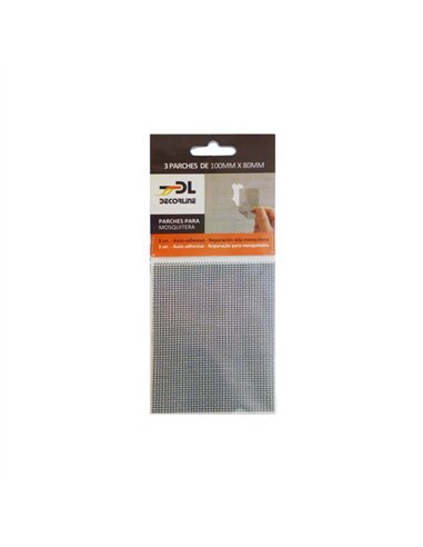 KIT 3 PARCHES ADH. REPARACION MOSQUITERA GRIS 10x8cm EPID