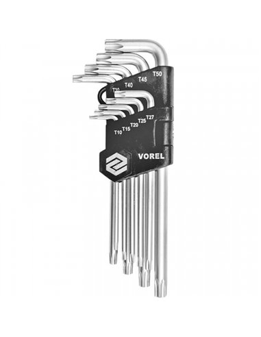 JUEGO 9 LLAVES TORX CLIP T10-T50 56478 VOREL