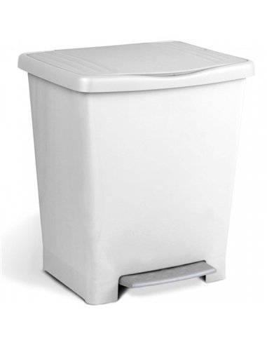 CUBO BASURA PEDAL PLASTICO BLANCO 23lt MILLENIUM 1101401 TATAY