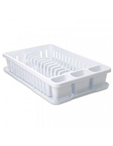 ESCURREPLATOS PLASTICO BLANCO BANDEJA 42x27cm 1127001 TATAY