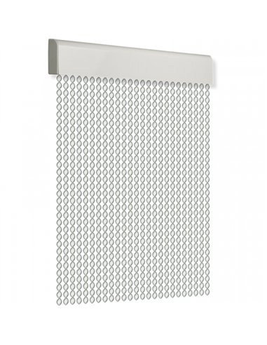 CORTINA PUERTA 120x210cm CORDON ESPIRAL nÂº3 GRIS-BLANCA
