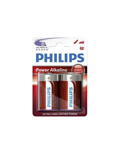 BLISTER 2 PILAS LR20 D 2BP POWER ALKALINE PHILIPS