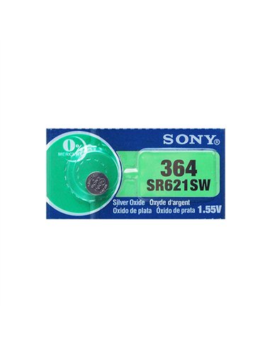 CAJA 10 PILAS BOTON 364 SR621SW de 1,55v SONY