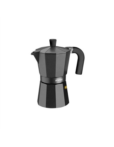 CAFETERA ALUMINIO NEGRA VITROCERAMICA 12T. MONIX