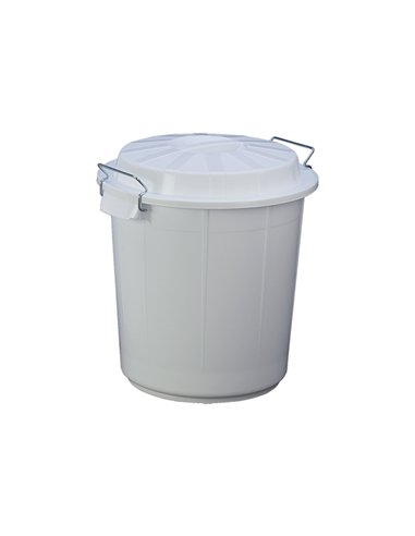 CUBO BASURA PLASTICO BLANCO 50lt DENOX