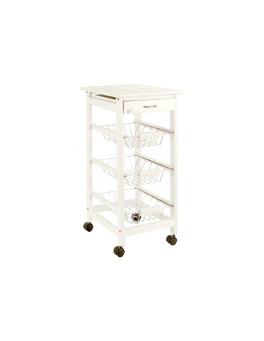Verdulero metal 3 pisos madera lacada blanca 55060 kinvara