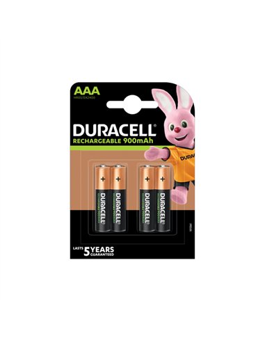 Blister 4 pilas lr03 aaa recargables 900mah duracell plus