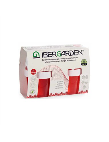 PACK 2 GEL 140gr AMBIENTADOR GERANIO MOSCAS 11001 IBERGARDEN