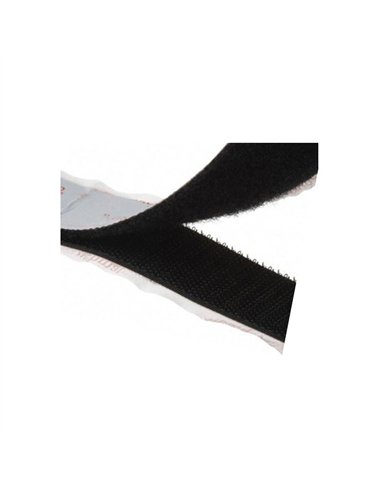 ROLLO 25+25mt VELCRO ADHESIVO NEGRO M+H 20mm