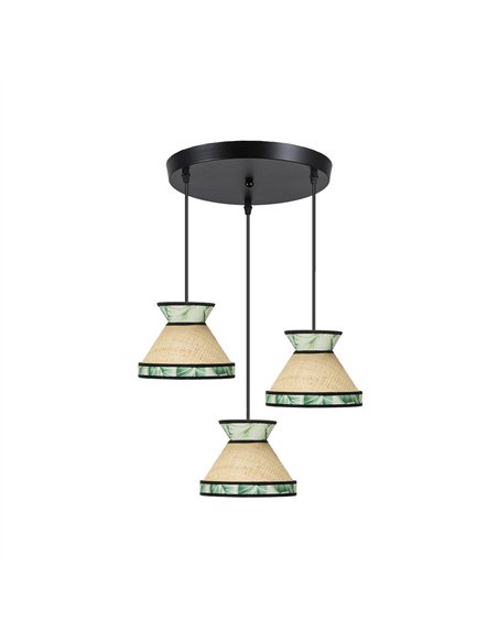 Plafon Constantinopla 3xe27 Beis/verde Regx35x35cm