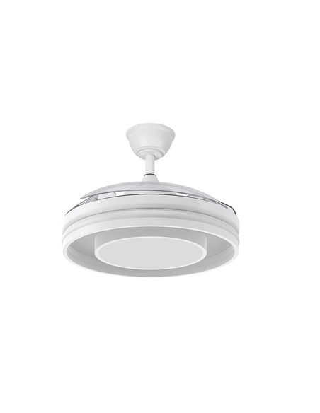 Ventilador Dc Pitufo 57w Blanco 3asp107d 3990lm Rgb  +3000-4500-6500k Reg.intensidad+remoto+memo+temporiz