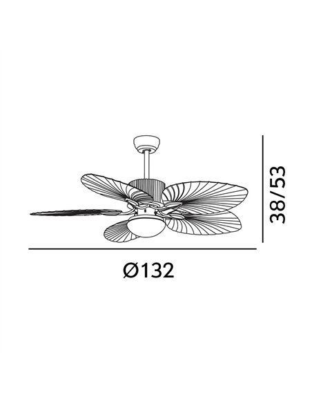 Ventilador Dc 26w Colla Blanco 5aspas Haya 132d 6velocidades 2950lm 3000-4000-6000k Remoto-temporizador-memoria 25