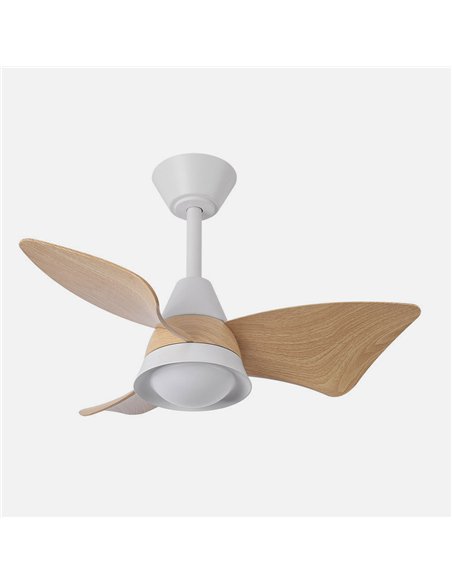 Ventilador Dc Jaguar 30w 3000lm Blanco/haya 96d 3aspas 6vel 3000-4500-6500k Remoto+reg.intensidad+memoria+temporizador