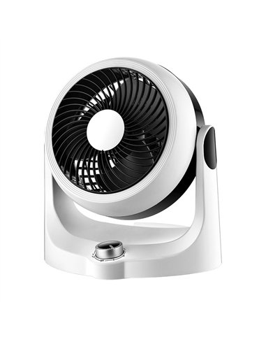 Ventilador Sobremesa Cartago Blanco/negro 40w 3velocidades 3aspas Fijo Y Rotatorio Orientable 28,3x25,7x19cm