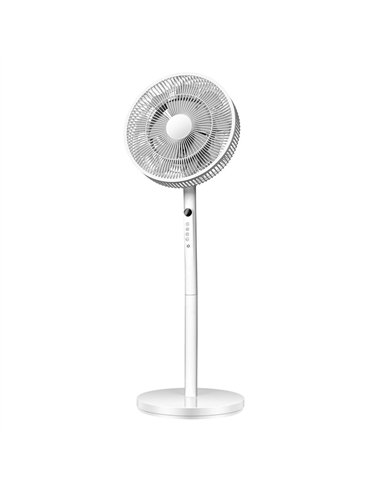 Ventilador De Pie Azor Blanco 3vel 60w 70/100x35x35cm Oscilante C/remoto Y Temporizador