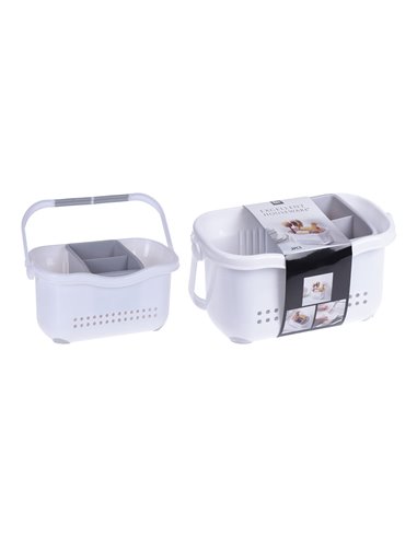 Cutlery drainer 23x12.5x12cm made of white and grey TPR