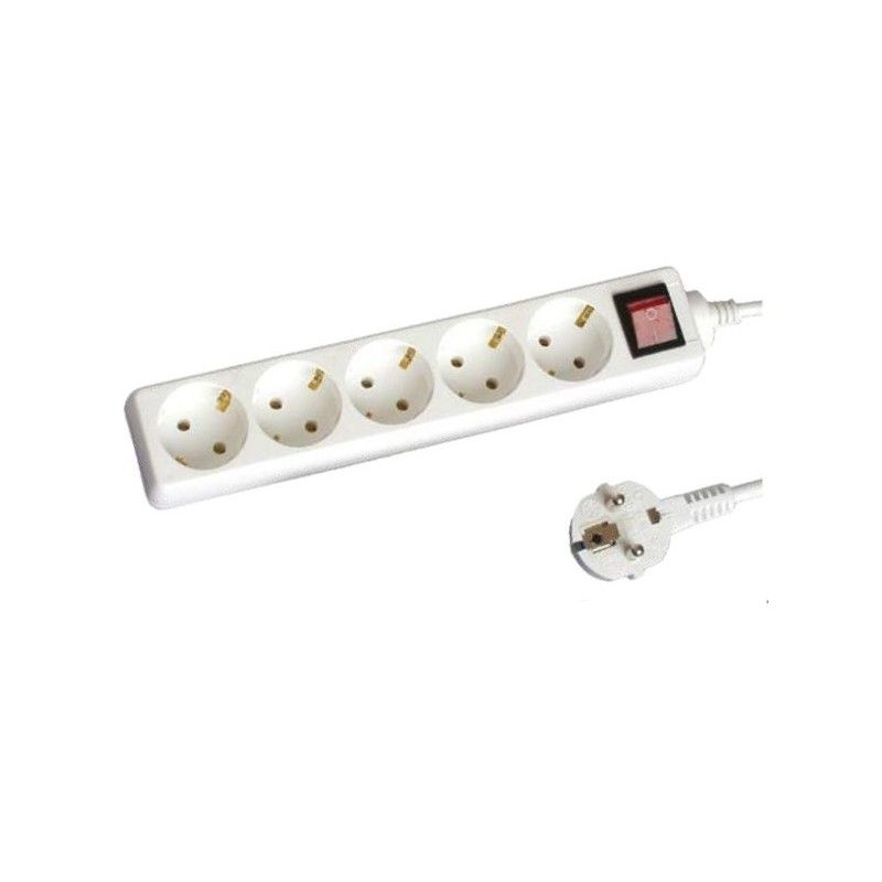 Base multiple of five outlets, with switch, 3 metres cable with GSC-0000021