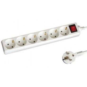 Base multiple six outlets with switch, 3 metres cable with GSC-0000023