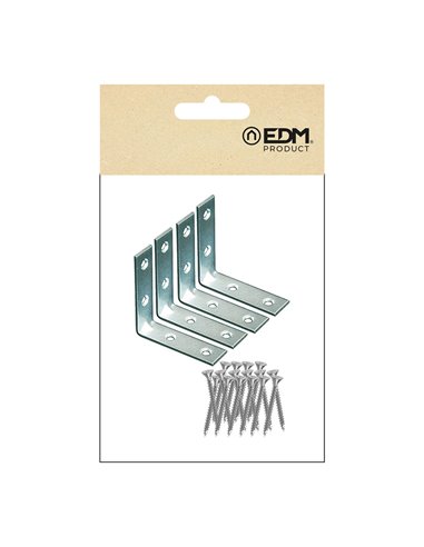 ÁNGULO REFUERZO AN02,ACERO ZINCADO, 40 x 40 x 15 mm. 4 unidades