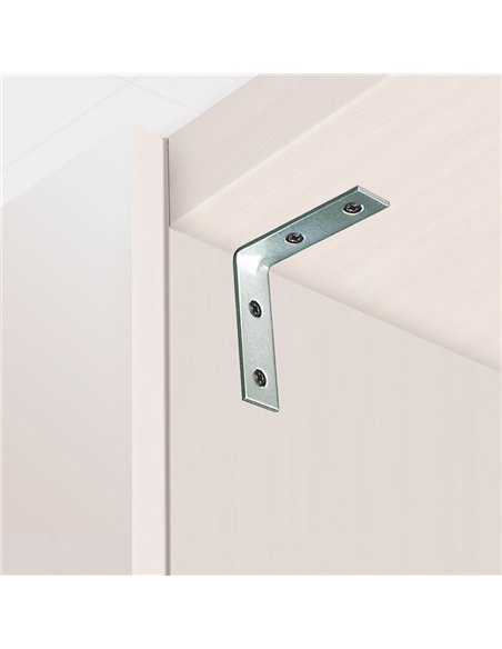 ÁNGULO REFUERZO AN02, ACERO ZINCADO, 80 x 80 x 15 mm. 4 unidades
