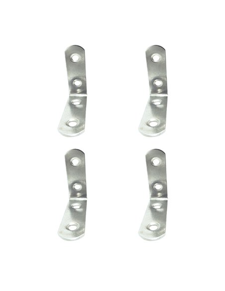 ÁNGULO REFUERZO AN24, ACERO INOXIDABLE, 50 x 50 x 16 mm. 4 unidades