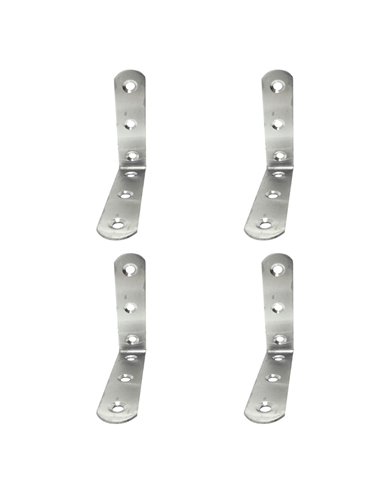 ÁNGULO REFUERZO AN24, ACERO INOXIDABLE, 80 x 80 x 19 mm. 4 unidades