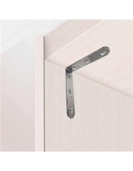 ÁNGULO REFUERZO AN24, ACERO INOXIDABLE, 80 x 80 x 19 mm. 4 unidades