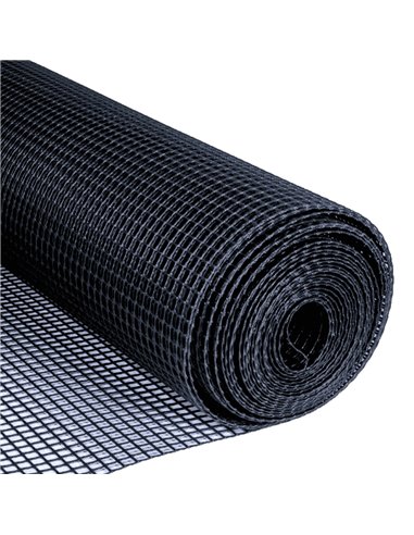 Malla plástico 10x10mm 1x5M Negro