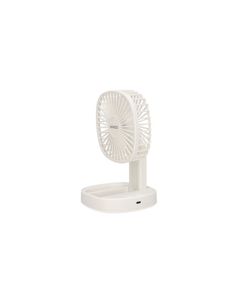 Mini ventilador de mano plegable Coober con luz USB recargable Blanco