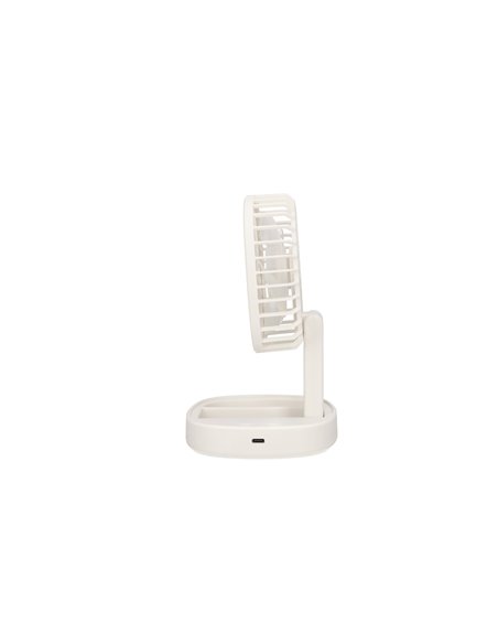 Mini ventilador de mano plegable Coober con luz USB recargable Blanco