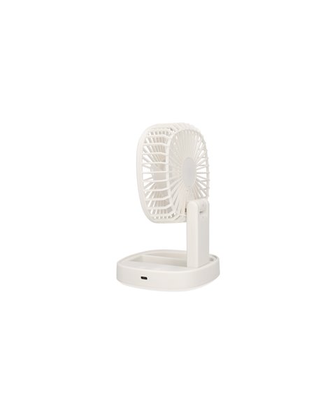 Mini ventilador de mano plegable Coober con luz USB recargable Blanco