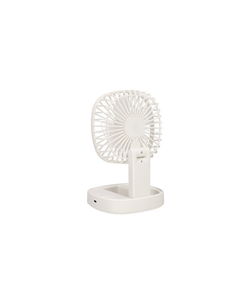 Mini ventilador de mano plegable Coober con luz USB recargable Blanco