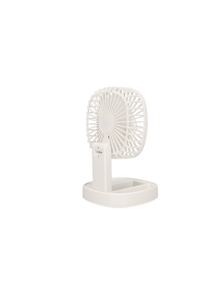 Mini ventilador de mano plegable Coober con luz USB recargable Blanco