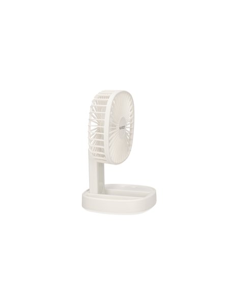 Mini ventilador de mano plegable Coober con luz USB recargable Blanco