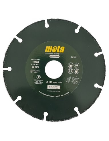 Disco de diamante multiuso corte en seco 125mm