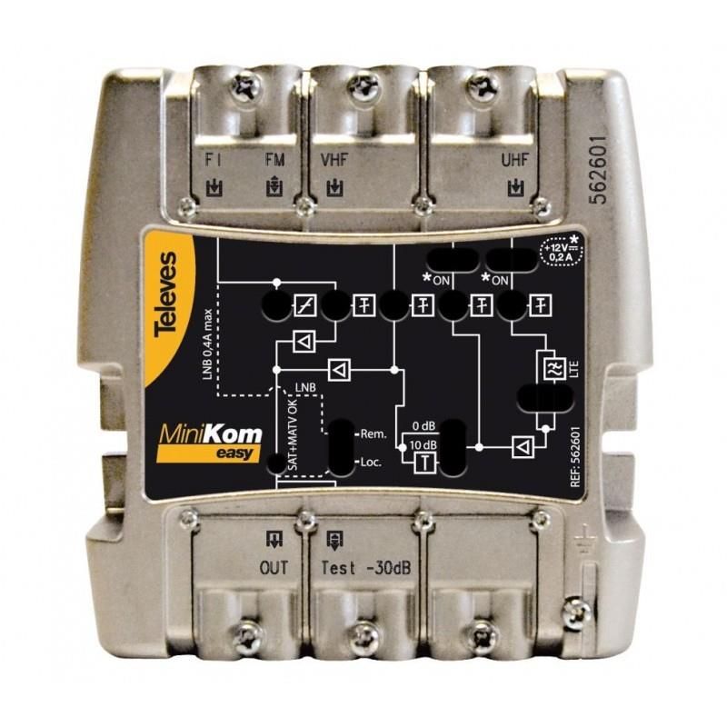 Central amplifier broadband MiniKom EasyF 4 outputs Televes 562601