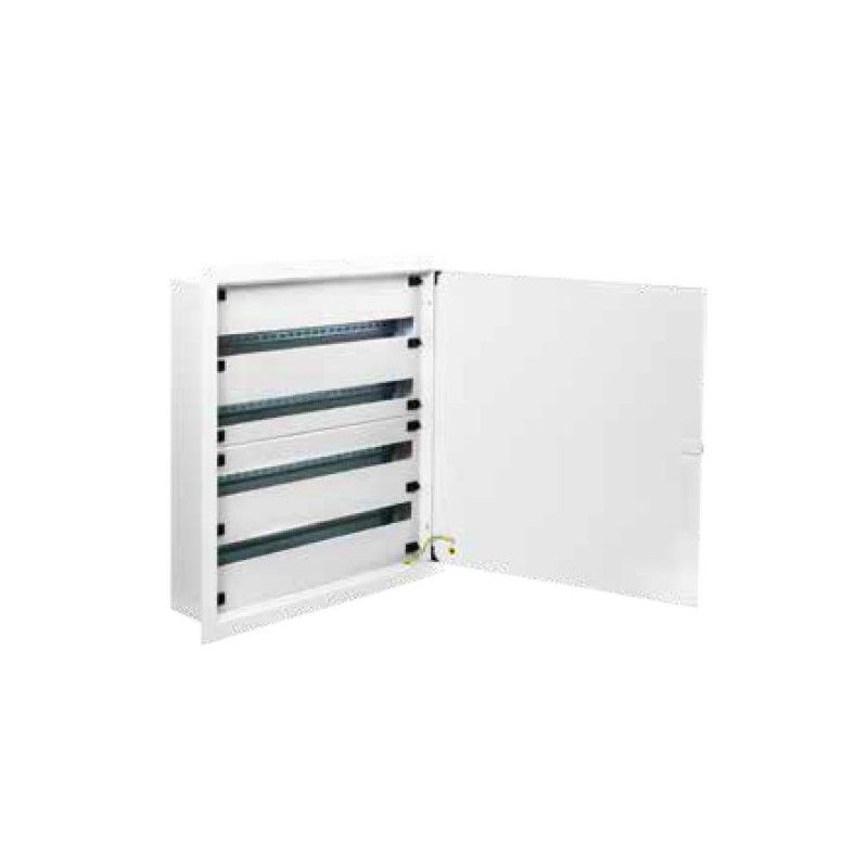 Painel elétrico metálico embutido 132 módulos Steelbox Solera M4E132