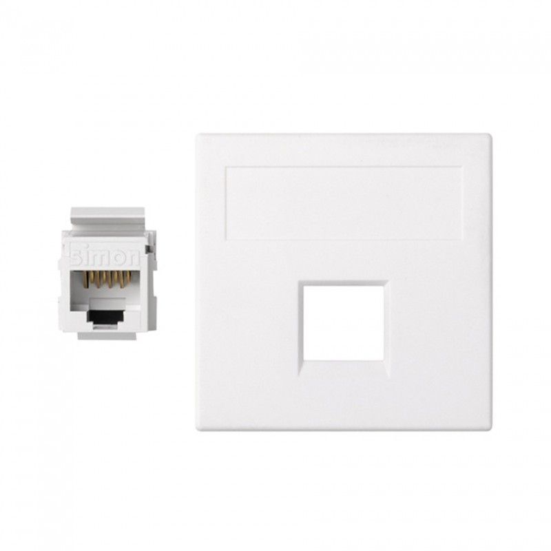 Placa vd plana sg con 1 cat5eu blanco SIMON 50004185-030