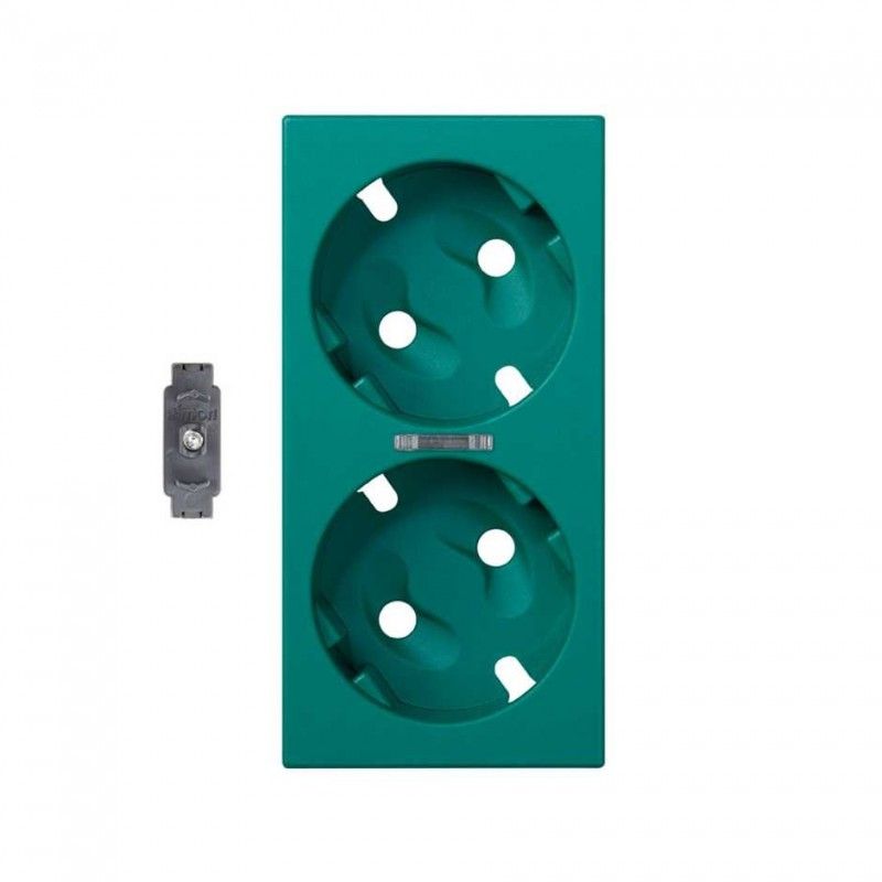 Tapa doble schuko con led (verde) SIMON 50011041-065