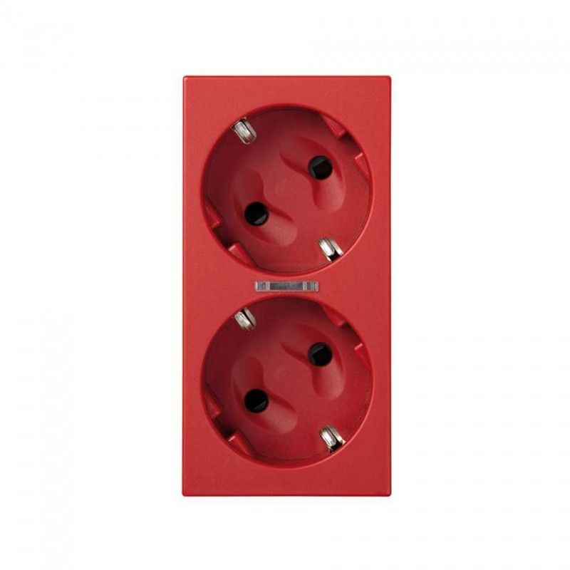 Tapa doble schuko con led (rojo) SIMON 50011841-037