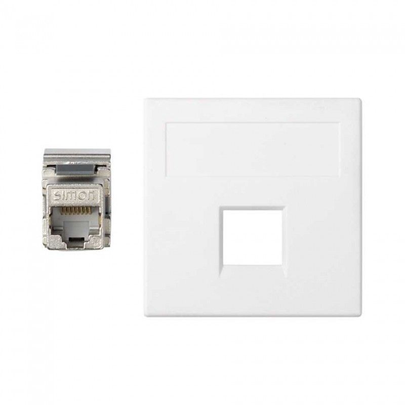 Placa vd plana sg con 1 cat6f blanco SIMON 50003185-030