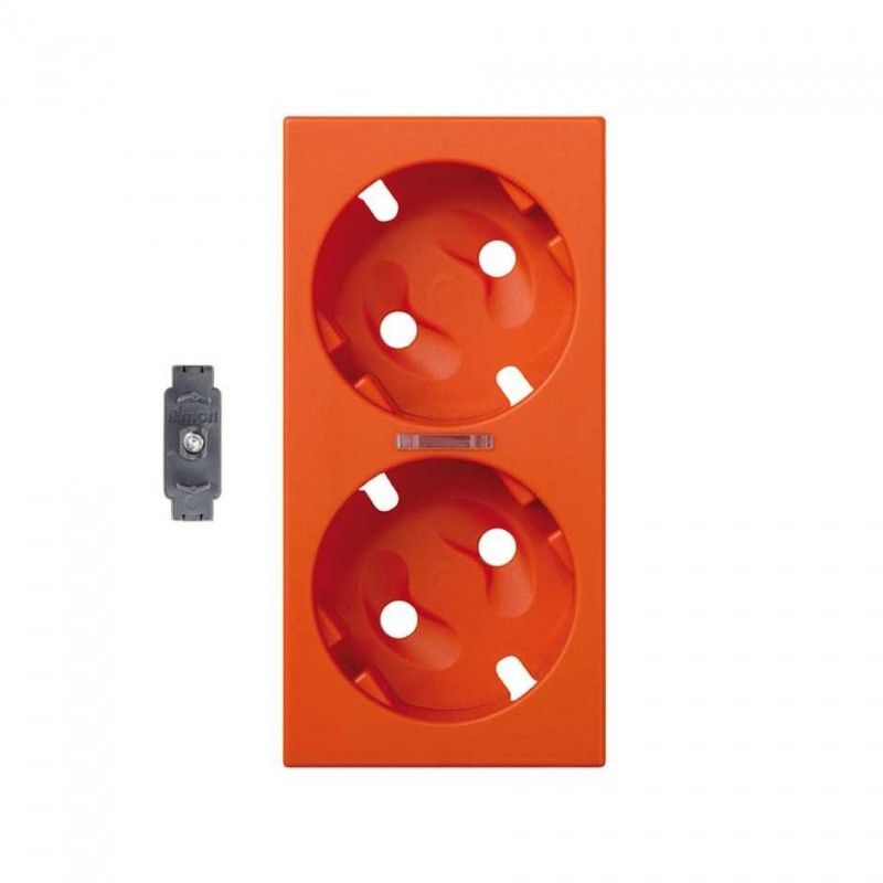 Tapa doble schuko con led (naranja) SIMON 50011041-072