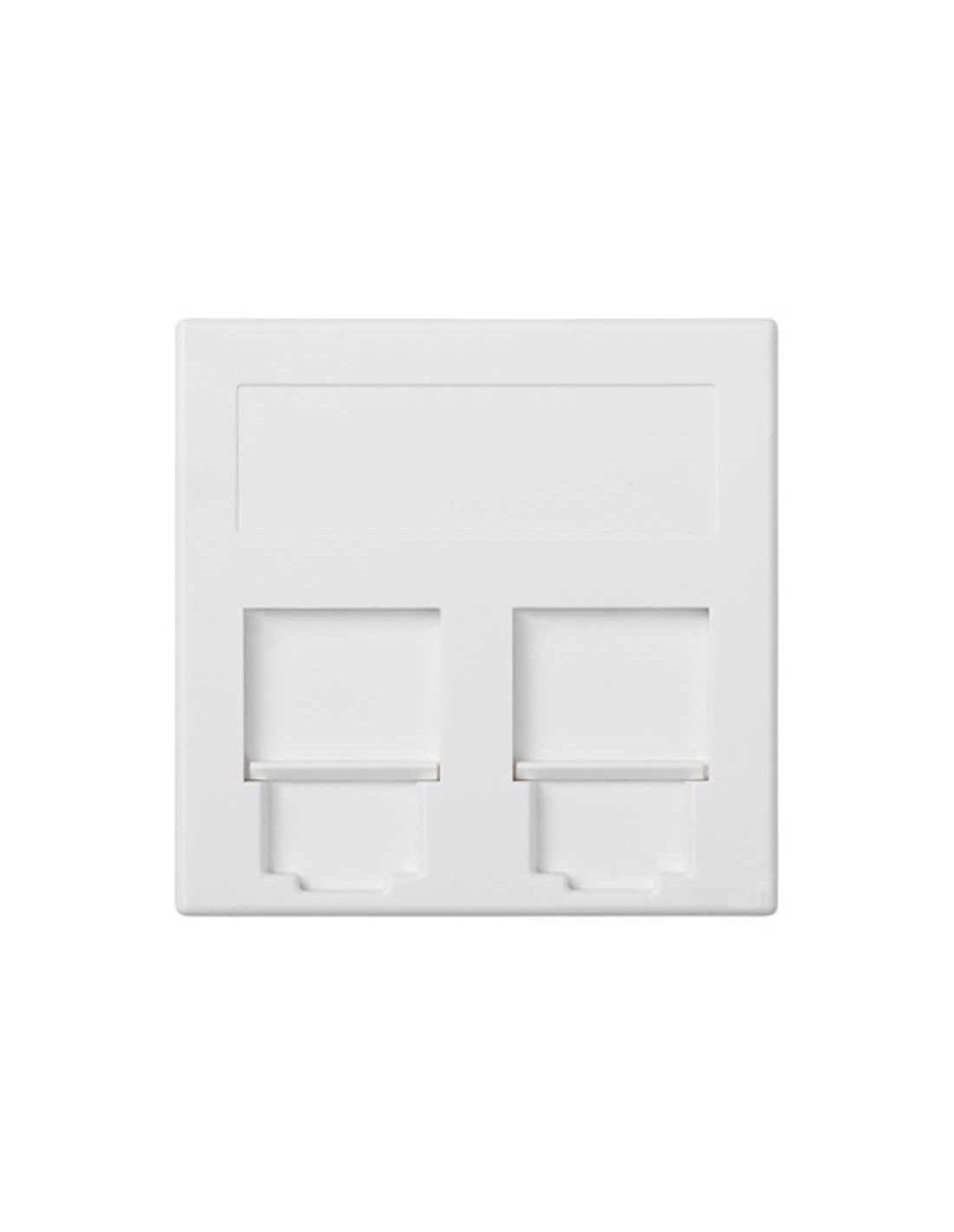 Kit caja pared de 3 elementos con 1 enchufe doble,1 SAI doble y 2 placas  1RJ45 blanco Simon 500 Cima