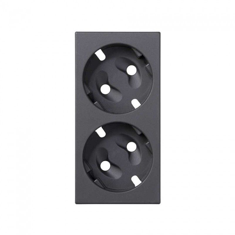 Tapa doble schuko sin led (grafito) SIMON 50001041-038