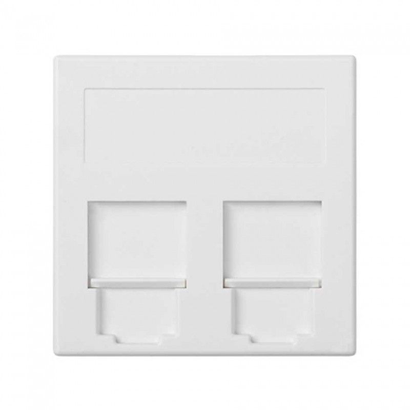 Placa plana de voz e dados Panduit cg 2 módulos branco SIMON 50019089-030