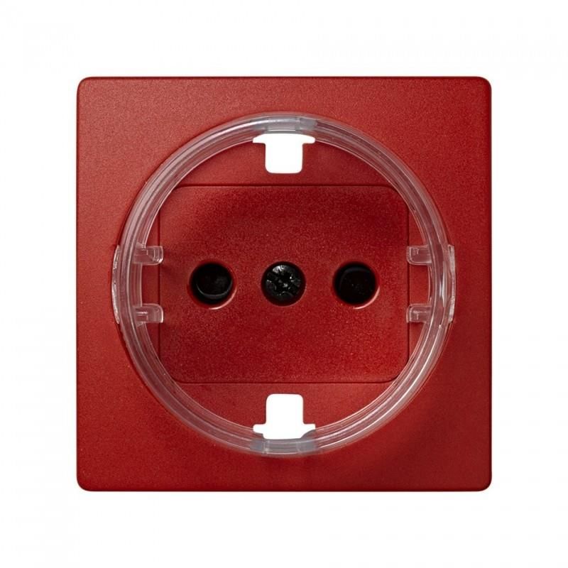 Cover base schuko with shutter (red) SIMON 73041-67