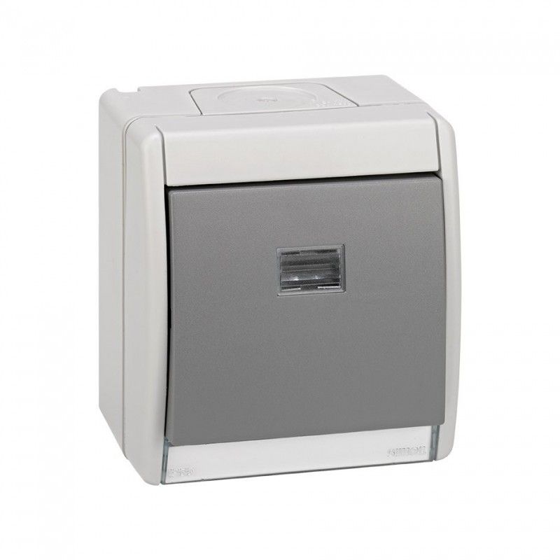 Schalter grau 10ax 250v mit hellen ip55 SIMON 4490204-035